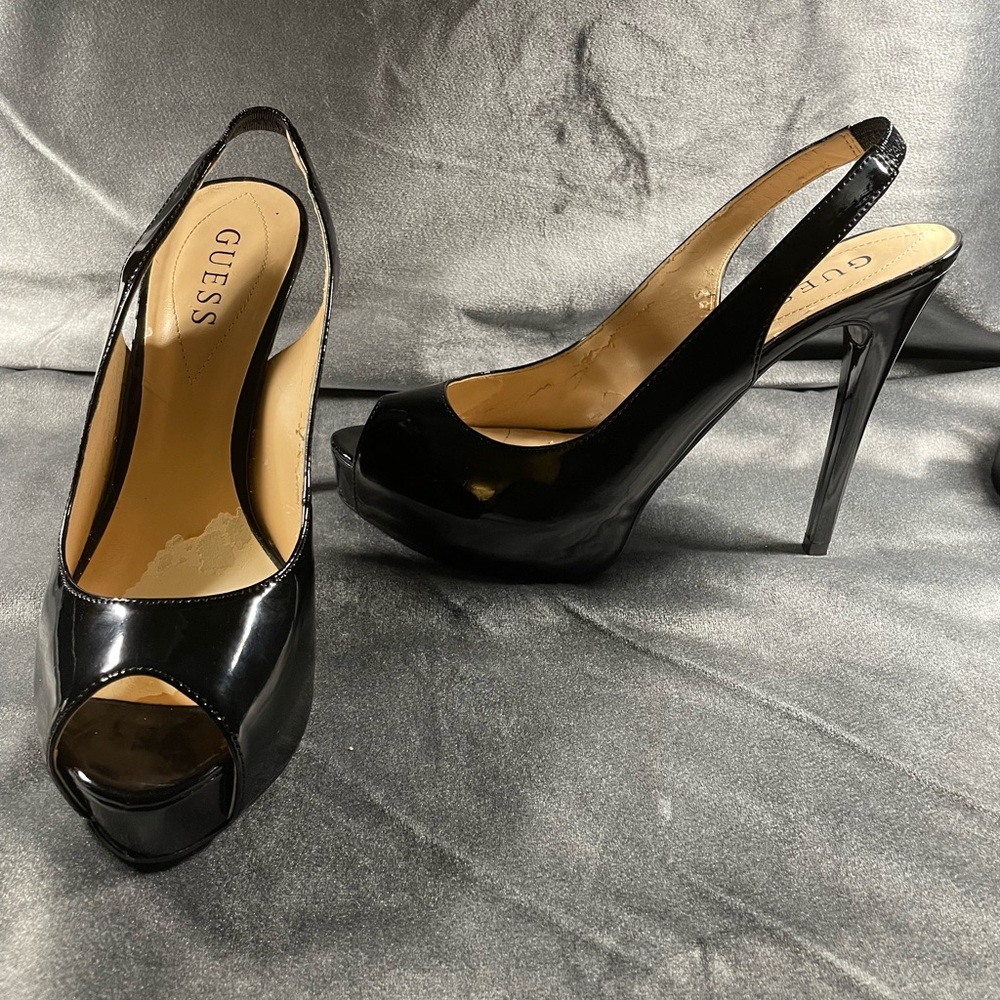 Guess Black Patent Leather Stiletto Heels